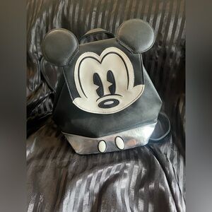 Mickey Mouse Black and Silver Backpack with Ears